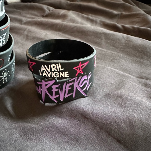 Black Band Bracelet Set with Various Band Logos - Picture 8 of 14